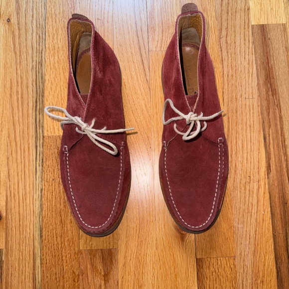 BURGANDY SUEDE BOOTS MASSIMO DUTTI SIZE 8 1/2 / 41 - Picture 3 of 11